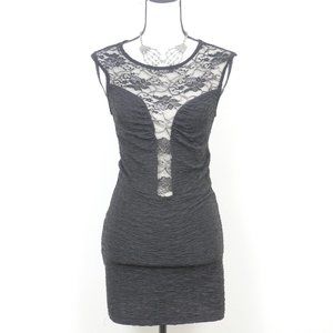 Charlotte Russe Black Lace Front and Back Sleeveless Mini Body Con Size M Dress